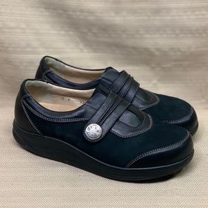 Finn Comfort Slip On Gore Adjustable Suede Leather Comfort Shoe Round Toe Insert